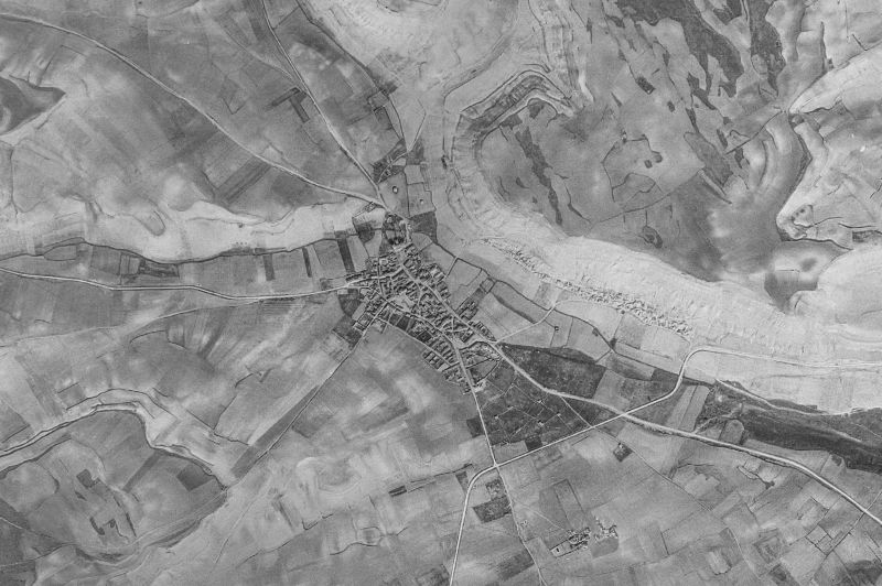 Ortofoto de 1956-1957 del núcleo de Corcos