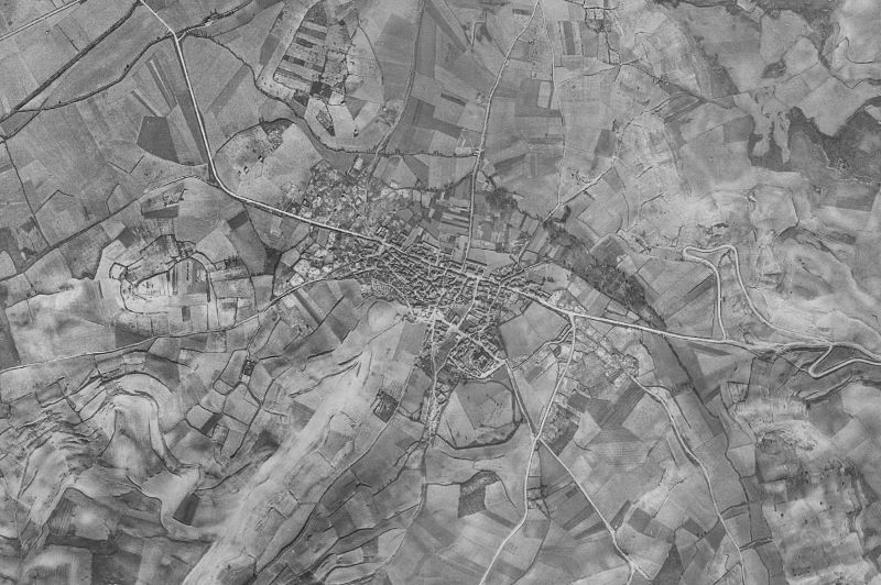 Ortofoto de 1956-1957 del núcleo de Encinas de Esgueva