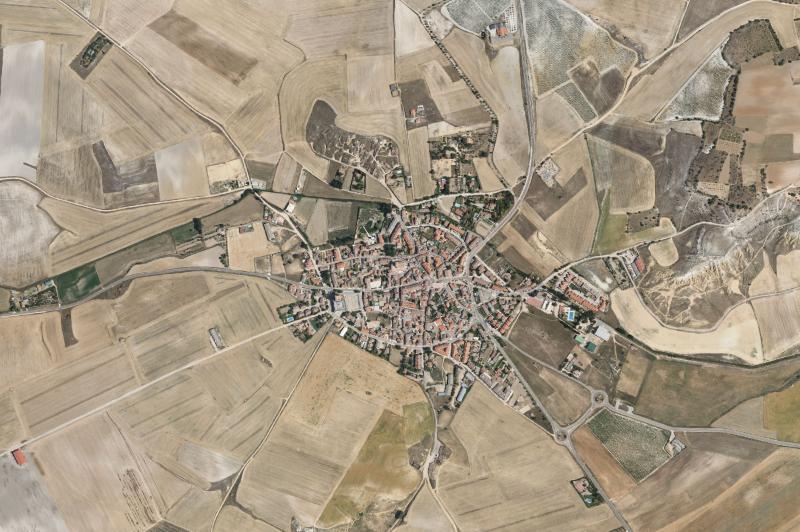 Ortofoto actual del núcleo de Fuensaldaña