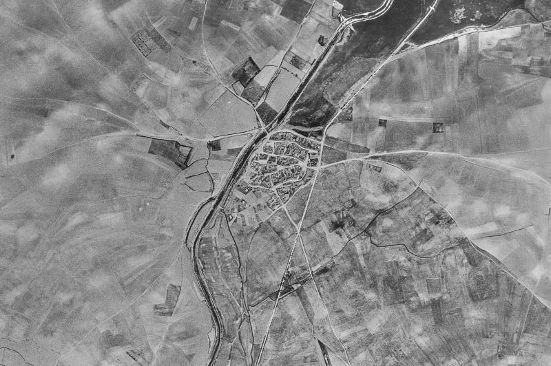 Ortofoto de 1956-1957 del núcleo de Gatón de Campos