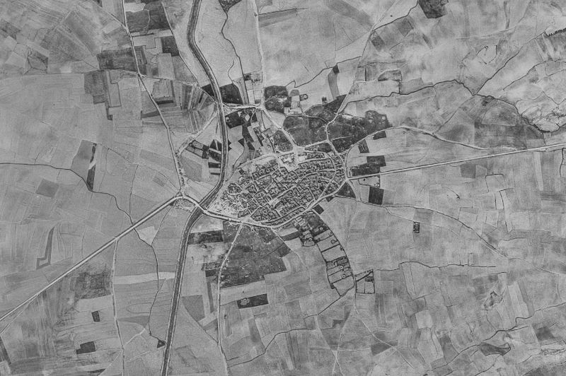 Ortofoto de 1956-1957 del núcleo de Herrín de Campos
