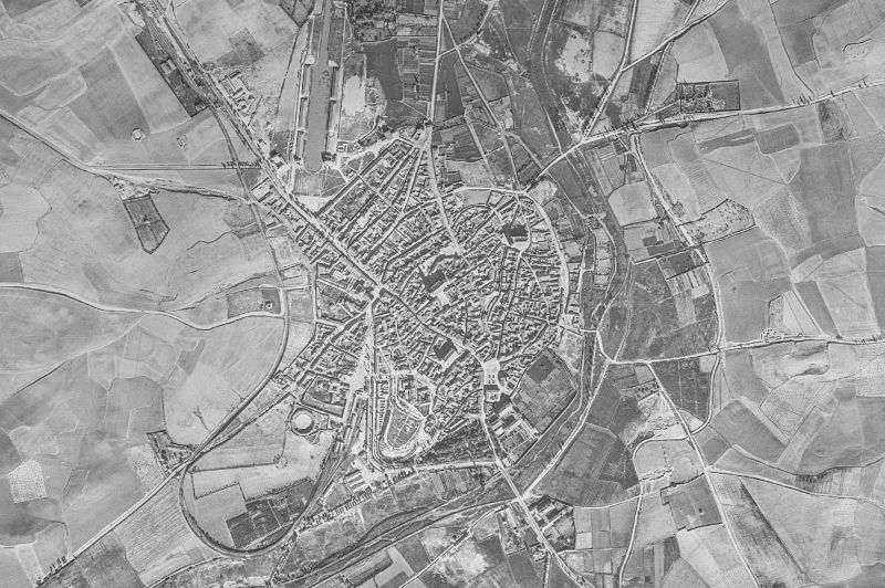 Ortofoto de 1956-1957 del núcleo de Medina de Rioseco