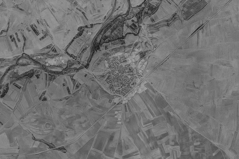Ortofoto de 1956-1957 del núcleo de Melgar de Abajo