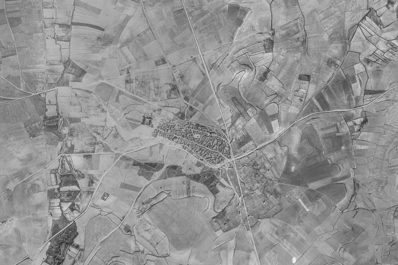 Ortofoto de 1956-1957 del núcleo de Montealegre de Campos