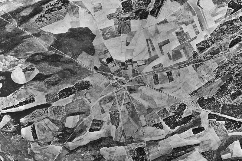 Ortofoto de 1956-1957 del núcleo de Moraleja de las Panaderas