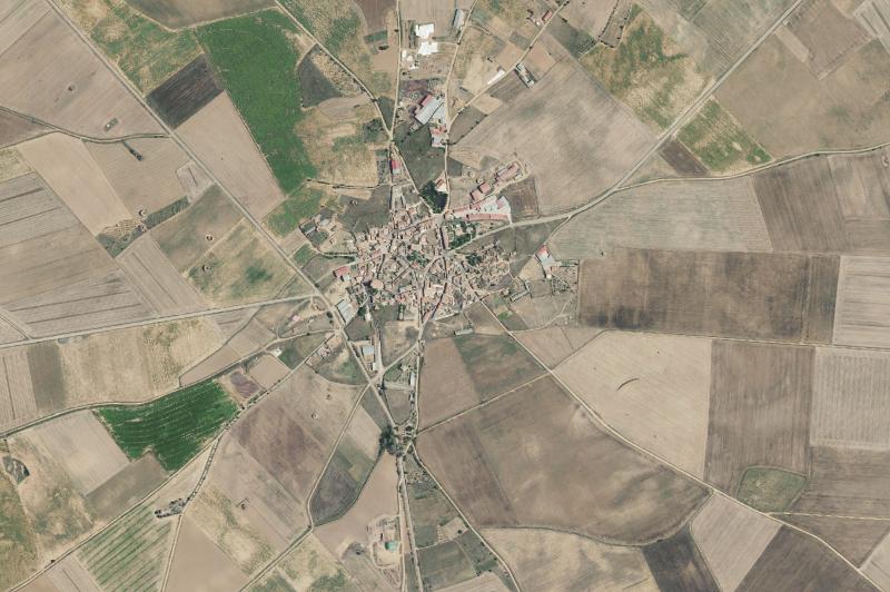 Ortofoto actual del núcleo de Morales de Campos