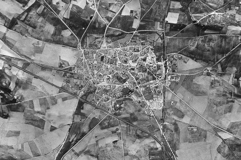Ortofoto de 1956-1957 del núcleo de Olmedo