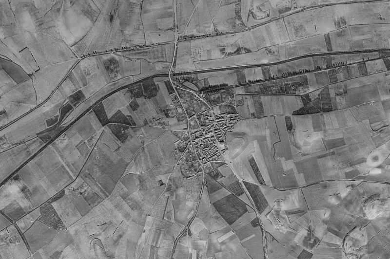 Ortofoto de 1956-1957 del núcleo de Olmos de Esgueva
