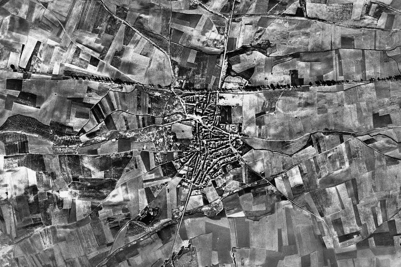 Ortofoto de 1956-1957 del núcleo de La Pedraja de Portillo