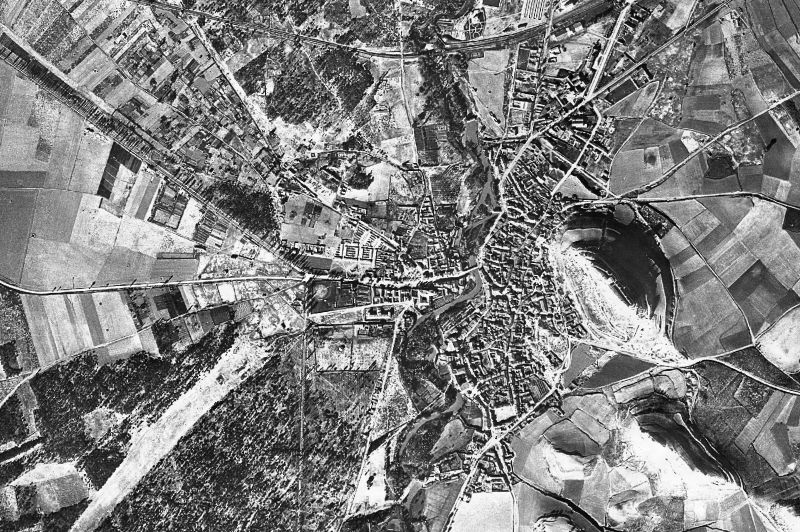 Ortofoto de 1956-1957 del núcleo de Peñafiel