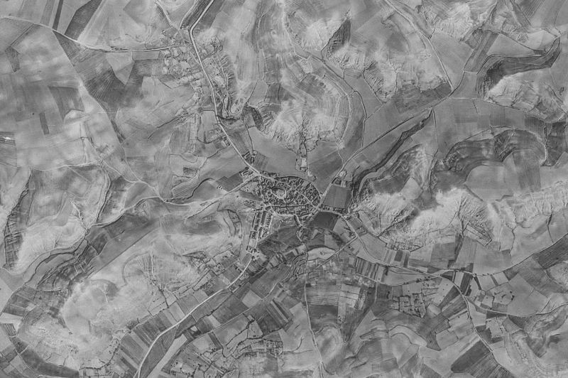 Ortofoto de 1956-1957 del núcleo de Piñel de Arriba