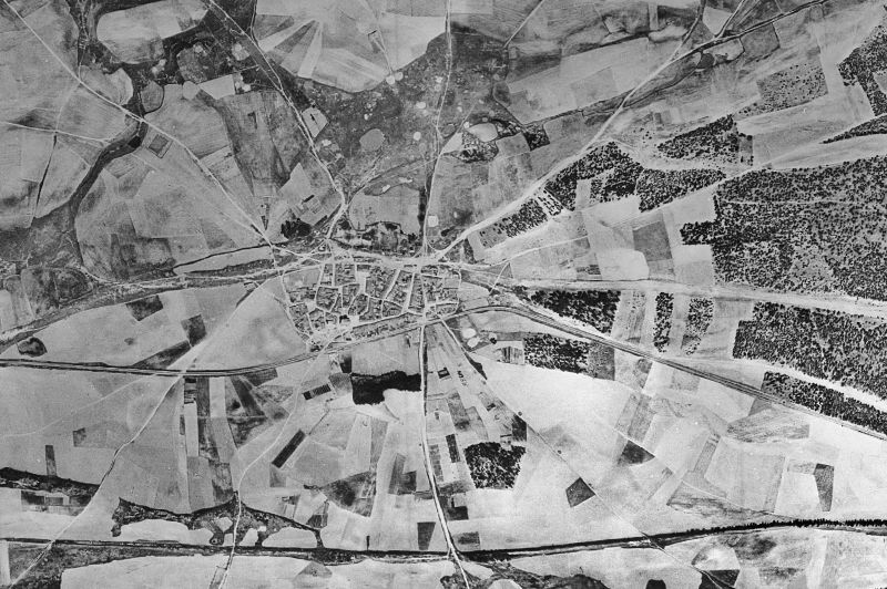 Ortofoto de 1956-1957 del núcleo de Pozal de Gallinas