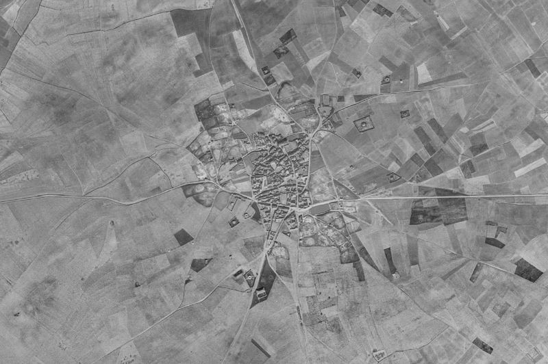 Ortofoto de 1956-1957 del núcleo de Pozuelo de la Orden