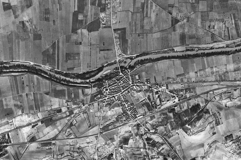 Ortofoto de 1956-1957 del núcleo de Quintanilla de Onésimo