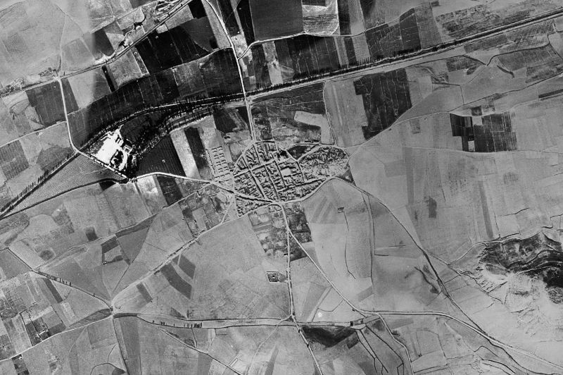Ortofoto de 1956-1957 del núcleo de Renedo de Esgueva