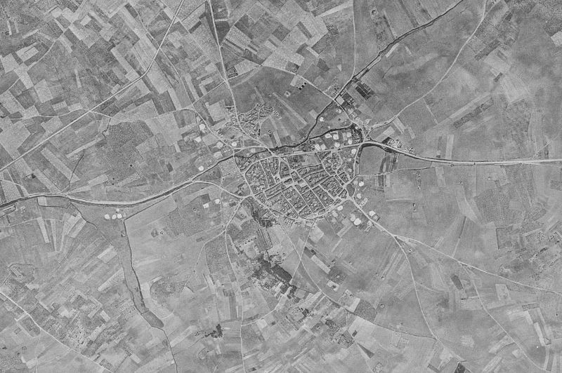 Ortofoto de 1956-1957 del núcleo de Roales de Campos