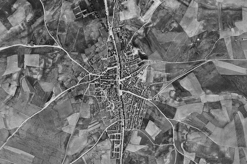 Ortofoto de 1956-1957 del núcleo de Rueda