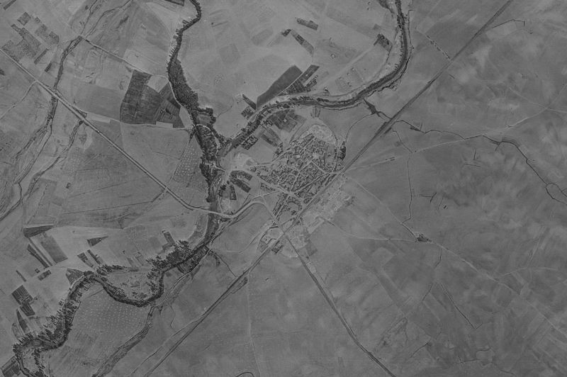 Ortofoto de 1956-1957 del núcleo de Saelices de Mayorga
