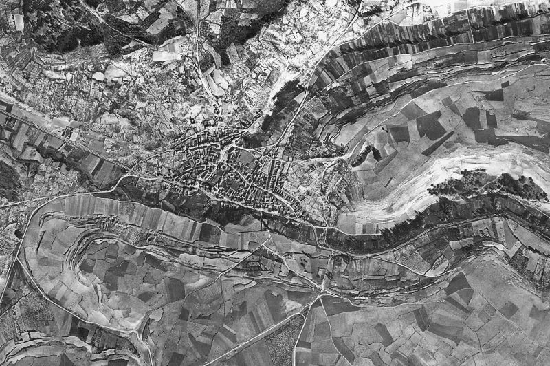 Ortofoto de 1956-1957 del núcleo de San Miguel del Arroyo