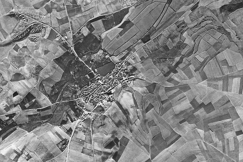 Ortofoto de 1956-1957 del núcleo de San Román de Hornija
