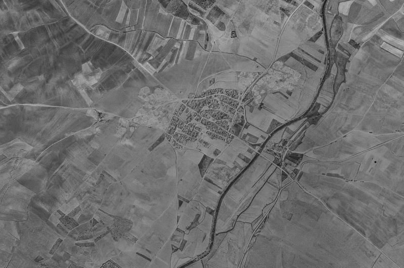 Ortofoto de 1956-1957 del núcleo de Santervás de Campos