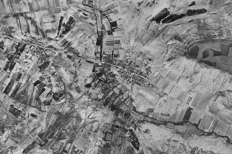 Ortofoto de 1956-1957 del núcleo de Santibáñez de Valcorba