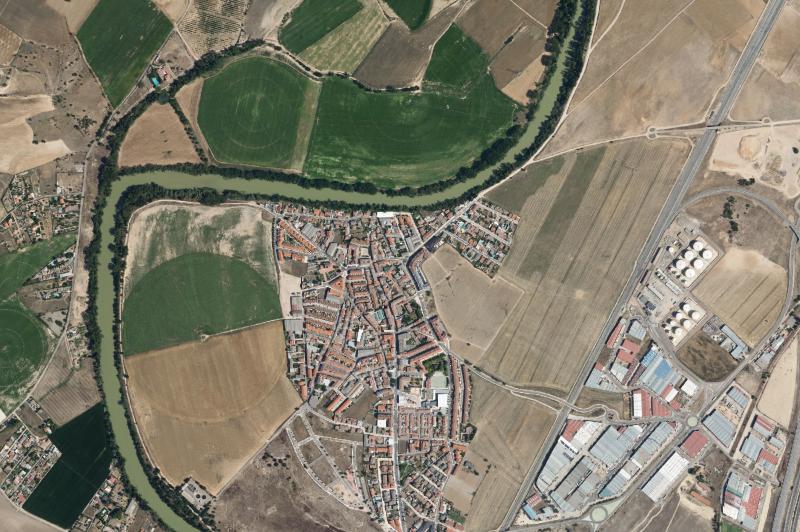 Ortofoto actual del núcleo de Santovenia de Pisuerga