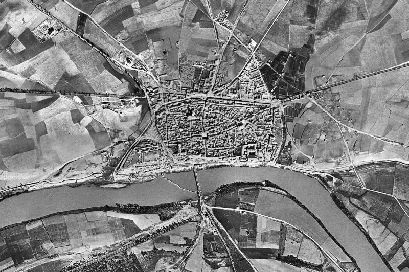 Ortofoto de 1956-1957 del núcleo de Tordesillas