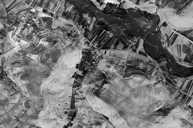 Ortofoto de 1956-1957 del núcleo de Torre de Peñafiel