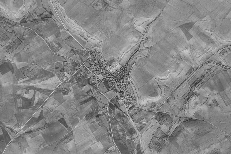 Ortofoto de 1956-1957 del núcleo de Trigueros del Valle