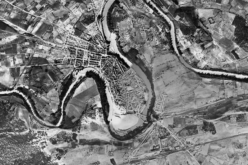 Ortofoto de 1956-1957 del núcleo de Tudela de Duero