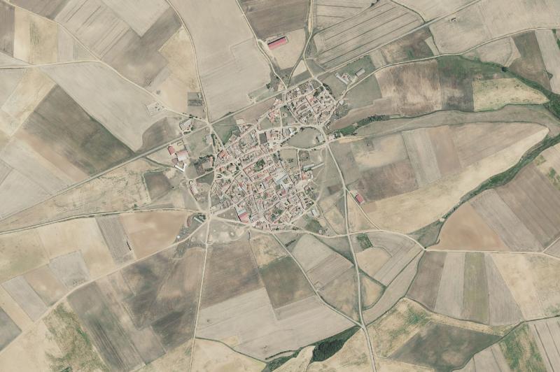 Ortofoto actual del núcleo de La Unión de Campos