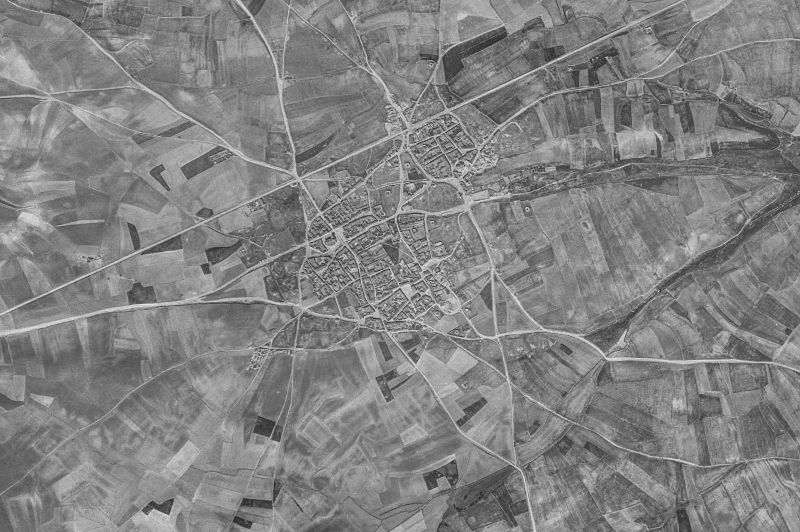 Ortofoto de 1956-1957 del núcleo de La Unión de Campos