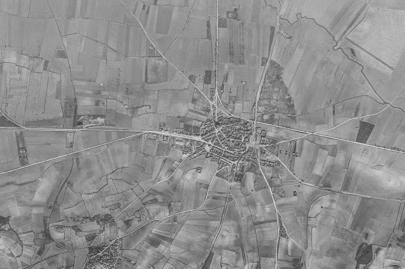 Ortofoto de 1956-1957 del núcleo de Valoria la Buena