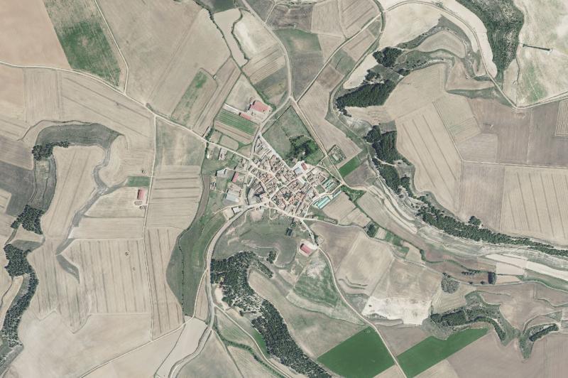 Ortofoto actual del núcleo de Valverde de Campos