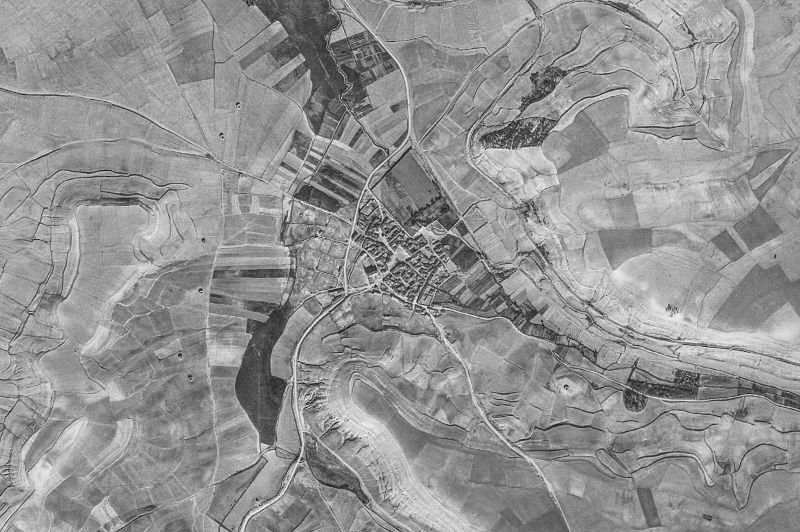 Ortofoto de 1956-1957 del núcleo de Valverde de Campos