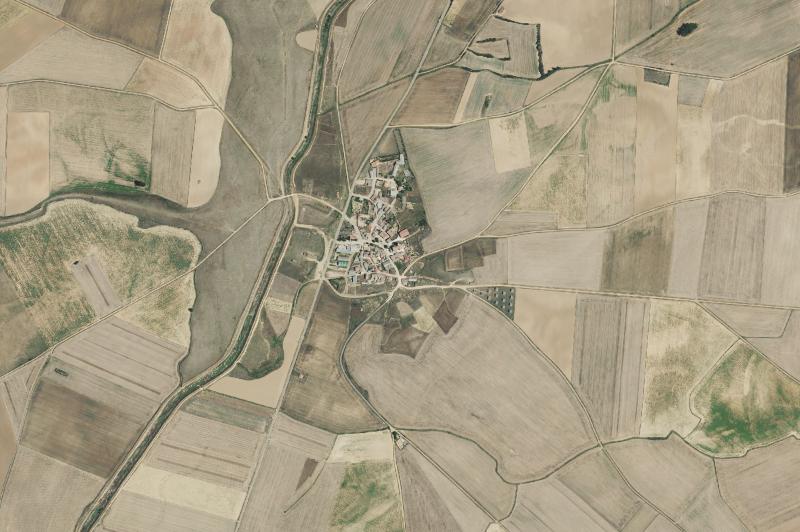 Ortofoto actual del núcleo de Villabaruz de Campos