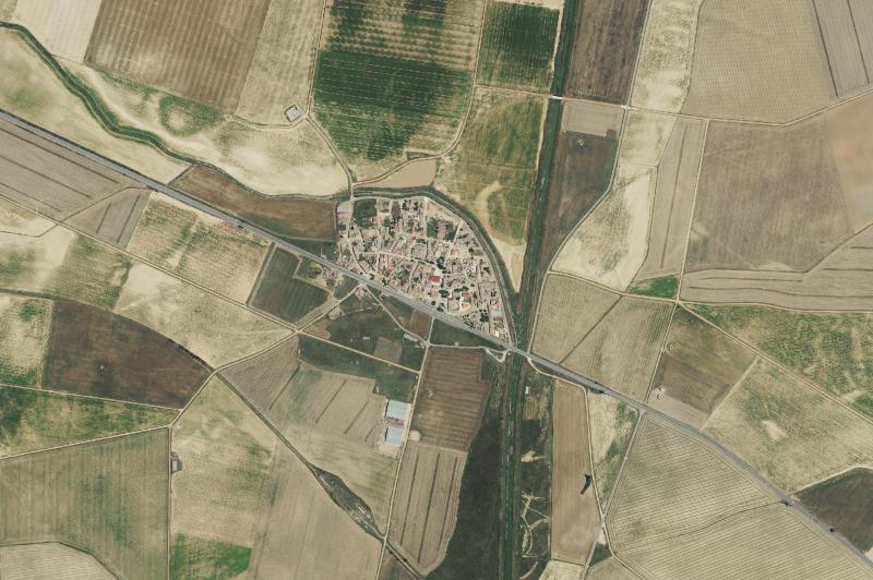 Ortofoto actual del núcleo de Villafrades de Campos