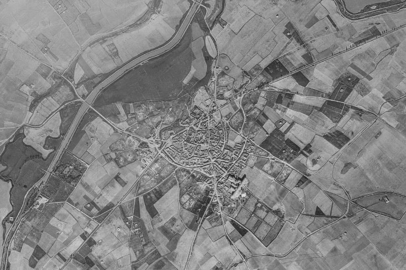 Ortofoto de 1956-1957 del núcleo de Villagarcía de Campos