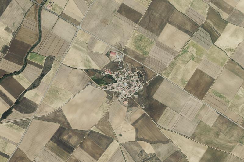 Ortofoto actual del núcleo de Villagómez la Nueva