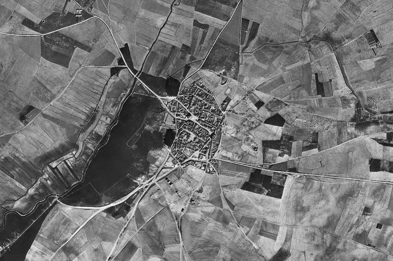 Ortofoto de 1956-1957 del núcleo de Villalar de los Comuneros