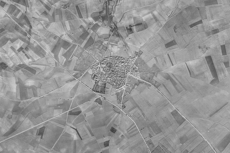 Ortofoto de 1956-1957 del núcleo de Villalba de los Alcores