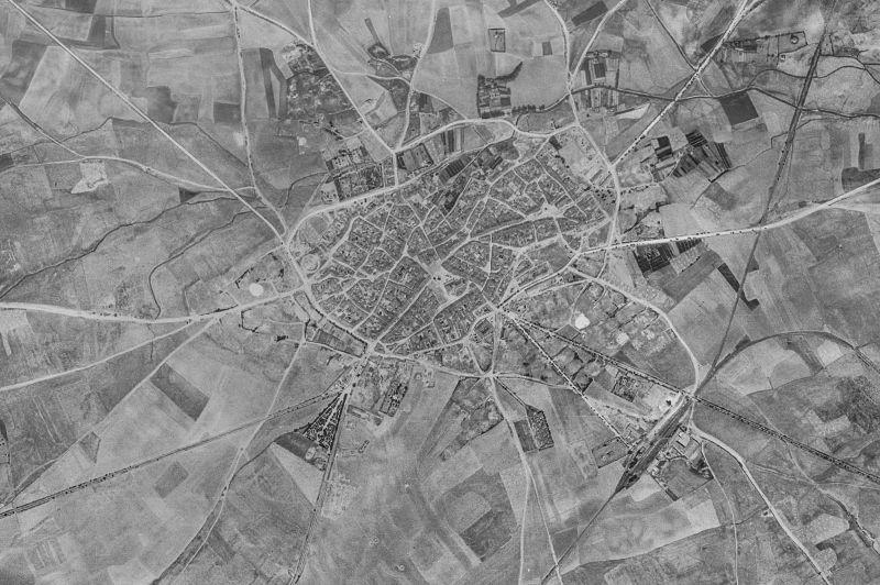 Ortofoto de 1956-1957 del núcleo de Villalón de Campos