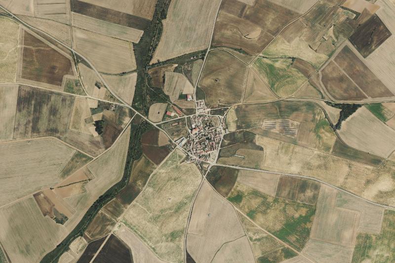 Ortofoto actual del núcleo de Villamuriel de Campos