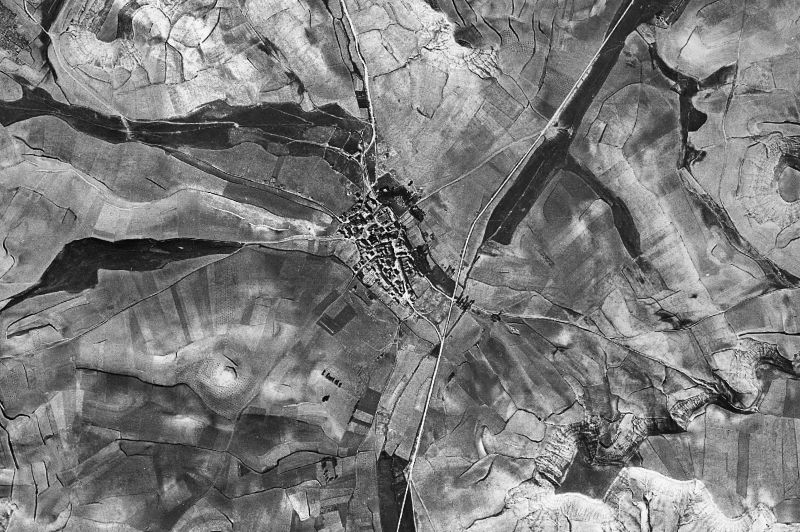 Ortofoto de 1956-1957 del núcleo de Villán de Tordesillas