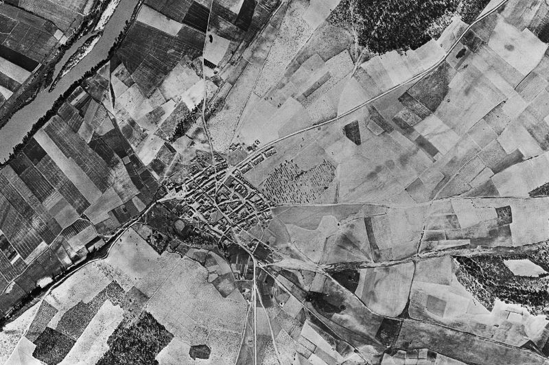 Ortofoto de 1956-1957 del núcleo de Villanueva de Duero