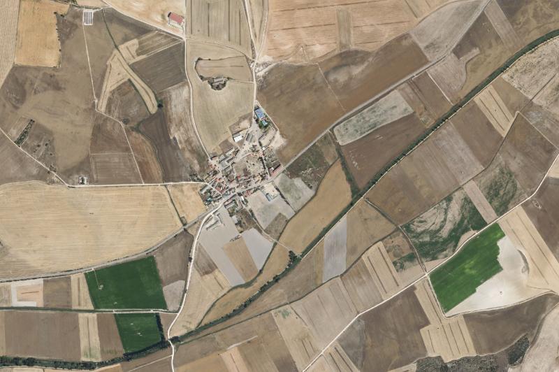 Ortofoto actual del núcleo de Villarmentero de Esgueva