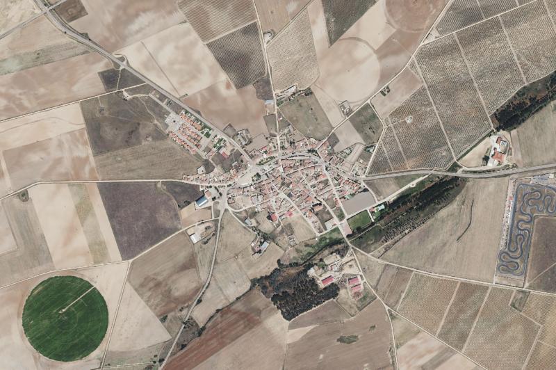 Ortofoto actual del núcleo de Villaverde de Medina