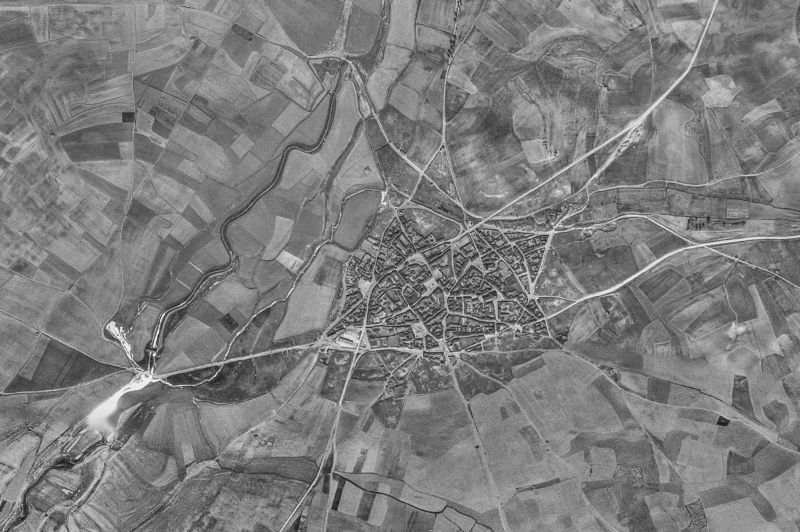 Ortofoto de 1956-1957 del núcleo de Villavicencio de los Caballeros