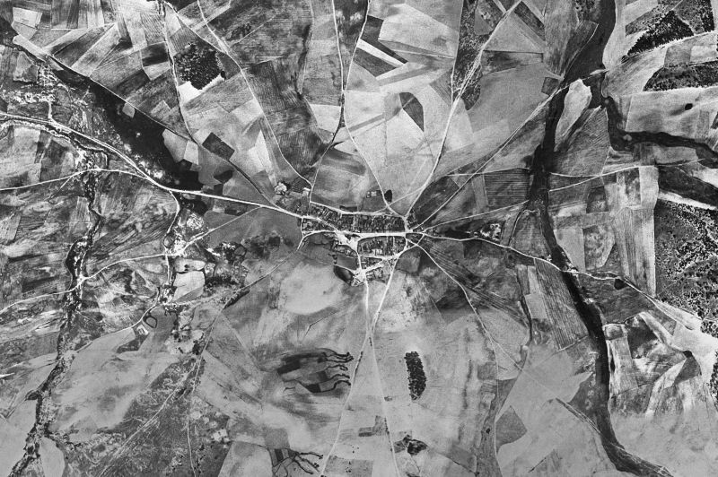 Ortofoto de 1956-1957 del núcleo de La Zarza